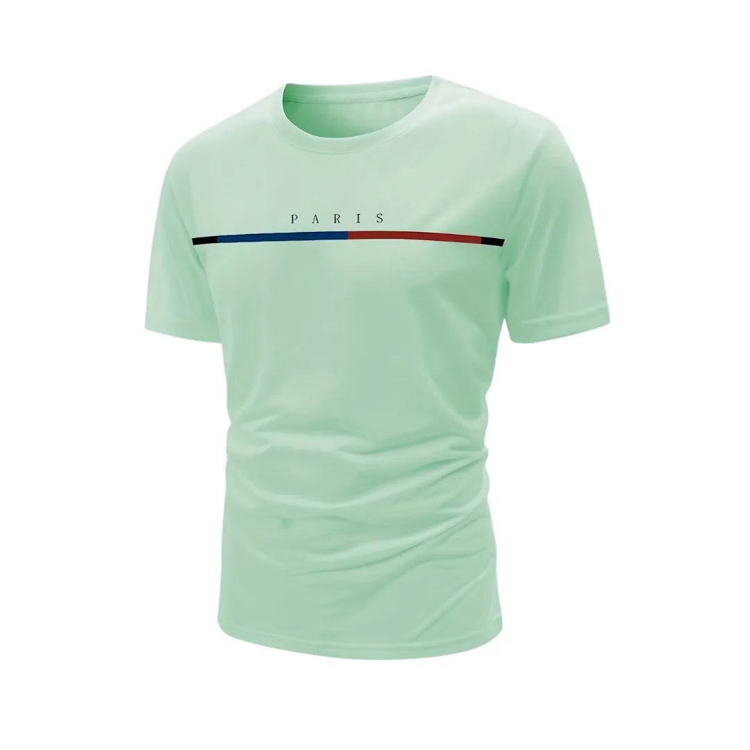 Herren Gestreiftes Paris T-Shirt mit Kurzarm