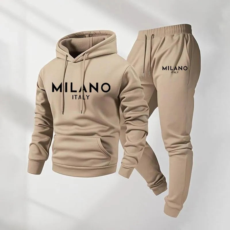 Milano Trainingsanzug für Herren mit Print und Kordelzug