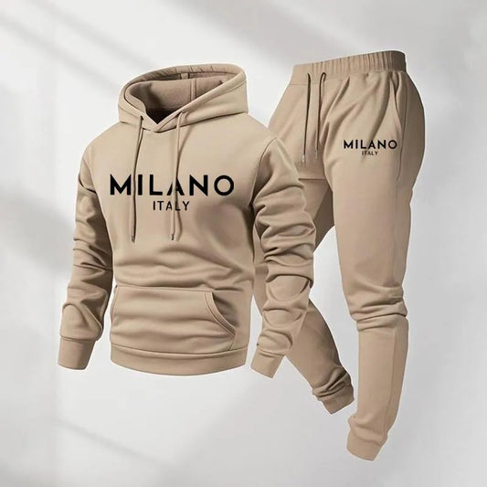 Milano Trainingsanzug für Herren mit Print und Kordelzug