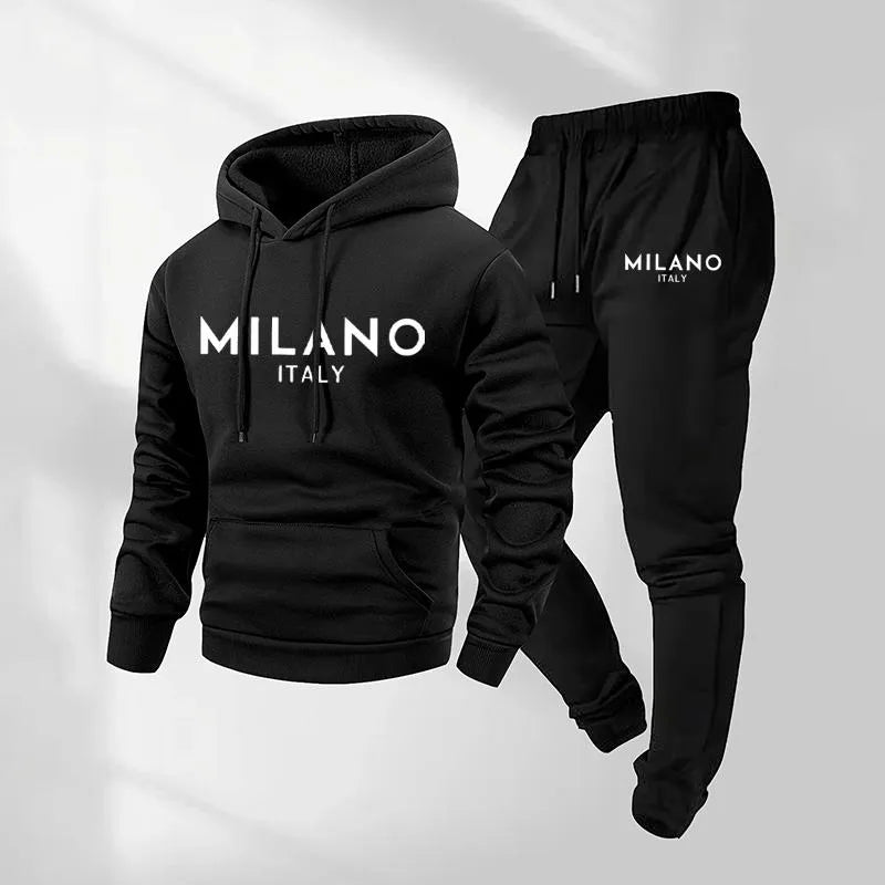 Milano Trainingsanzug für Herren mit Print und Kordelzug