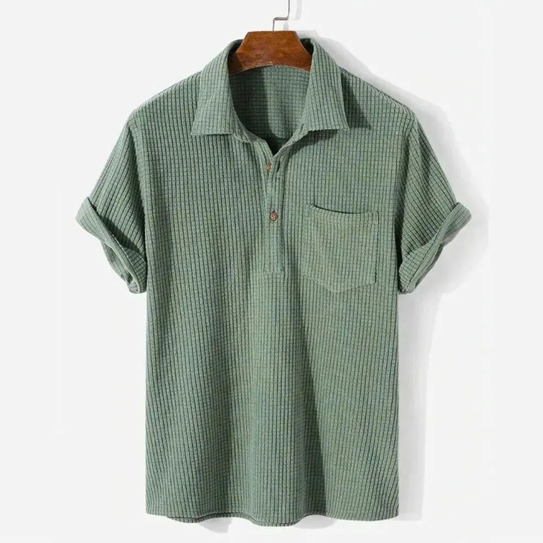 Heren Relaxed Poloshirt met Structuur