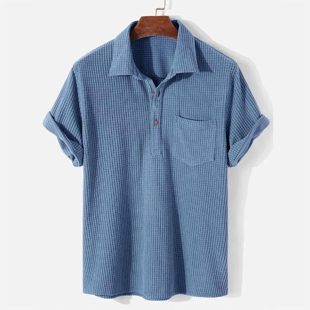 Heren Relaxed Poloshirt met Structuur