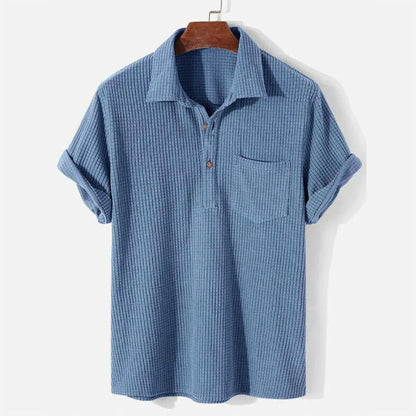 Heren Relaxed Poloshirt met Structuur