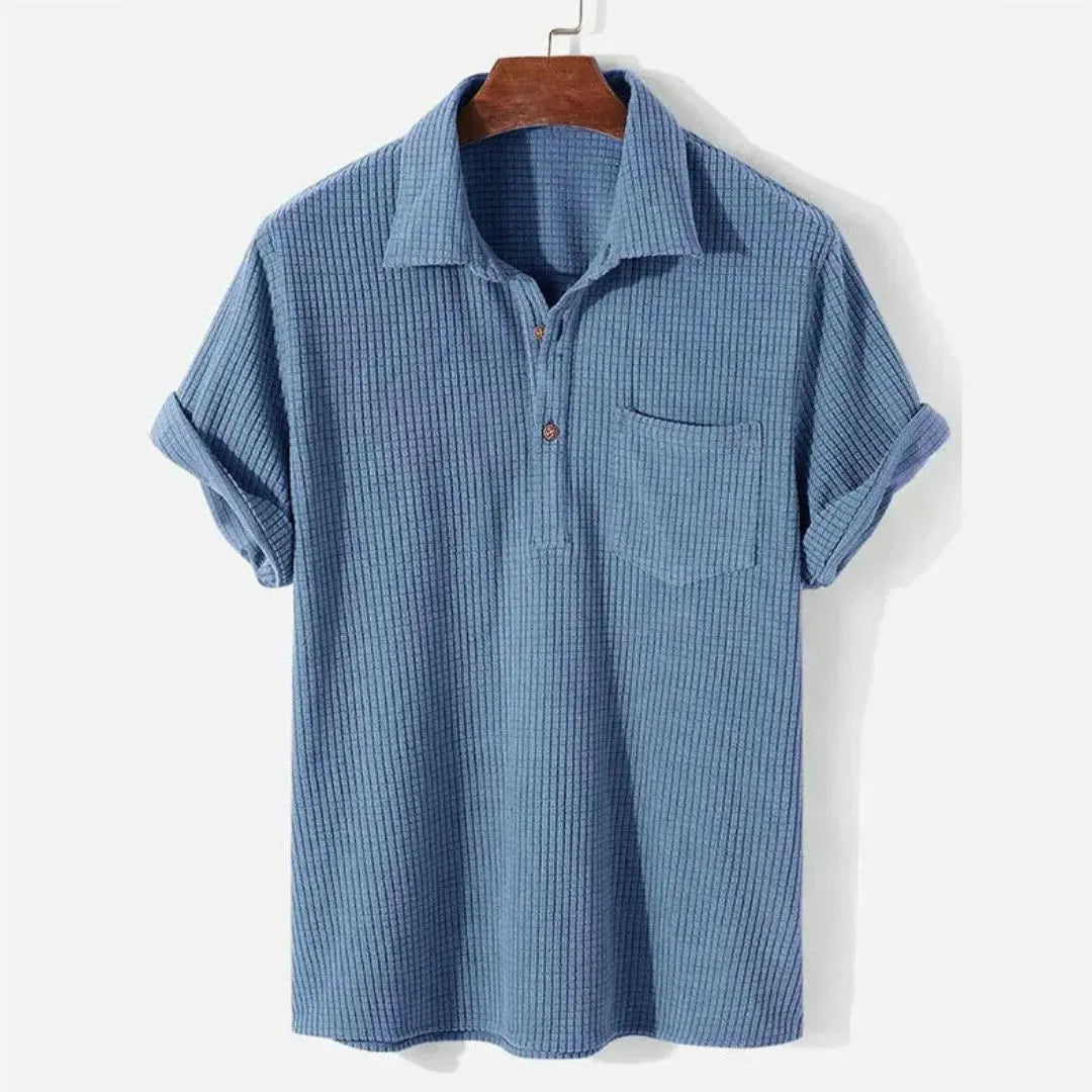 Heren Relaxed Poloshirt met Structuur