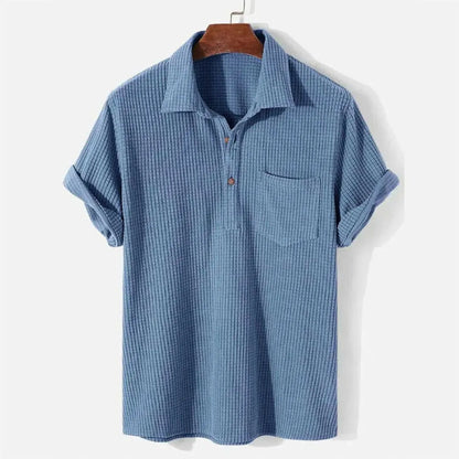 Heren Relaxed Poloshirt met Structuur