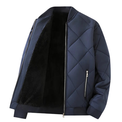 Gefütterte Winterjacke für Herren mit weichem Innenfutter und Reißverschluss