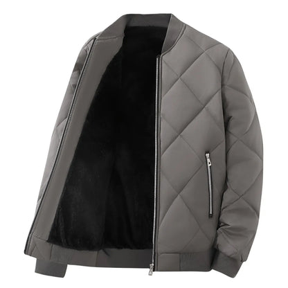 Gefütterte Winterjacke für Herren mit weichem Innenfutter und Reißverschluss