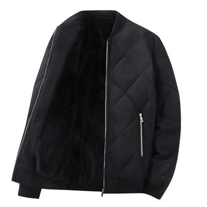 Gefütterte Winterjacke für Herren mit weichem Innenfutter und Reißverschluss