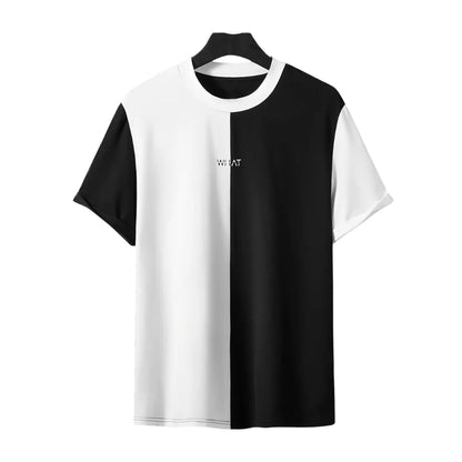 Heren Patchwork T-Shirt met Korte Mouw