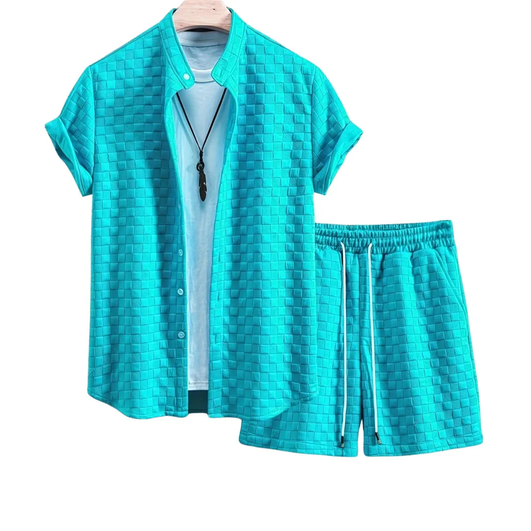 Heren Zomerset met Overhemd en Shorts – Tweedelige Vrijetijdsoutfit