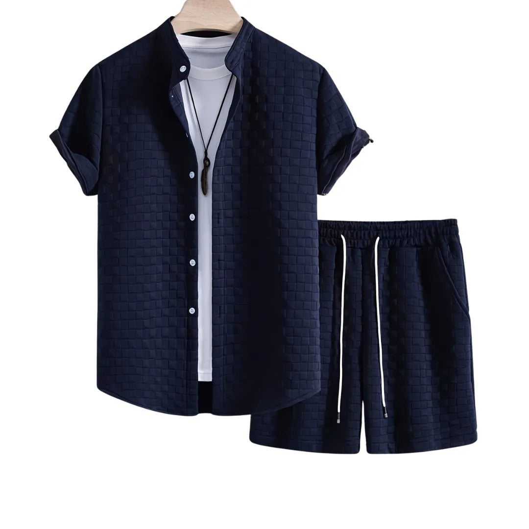 Heren Zomerset met Overhemd en Shorts – Tweedelige Vrijetijdsoutfit
