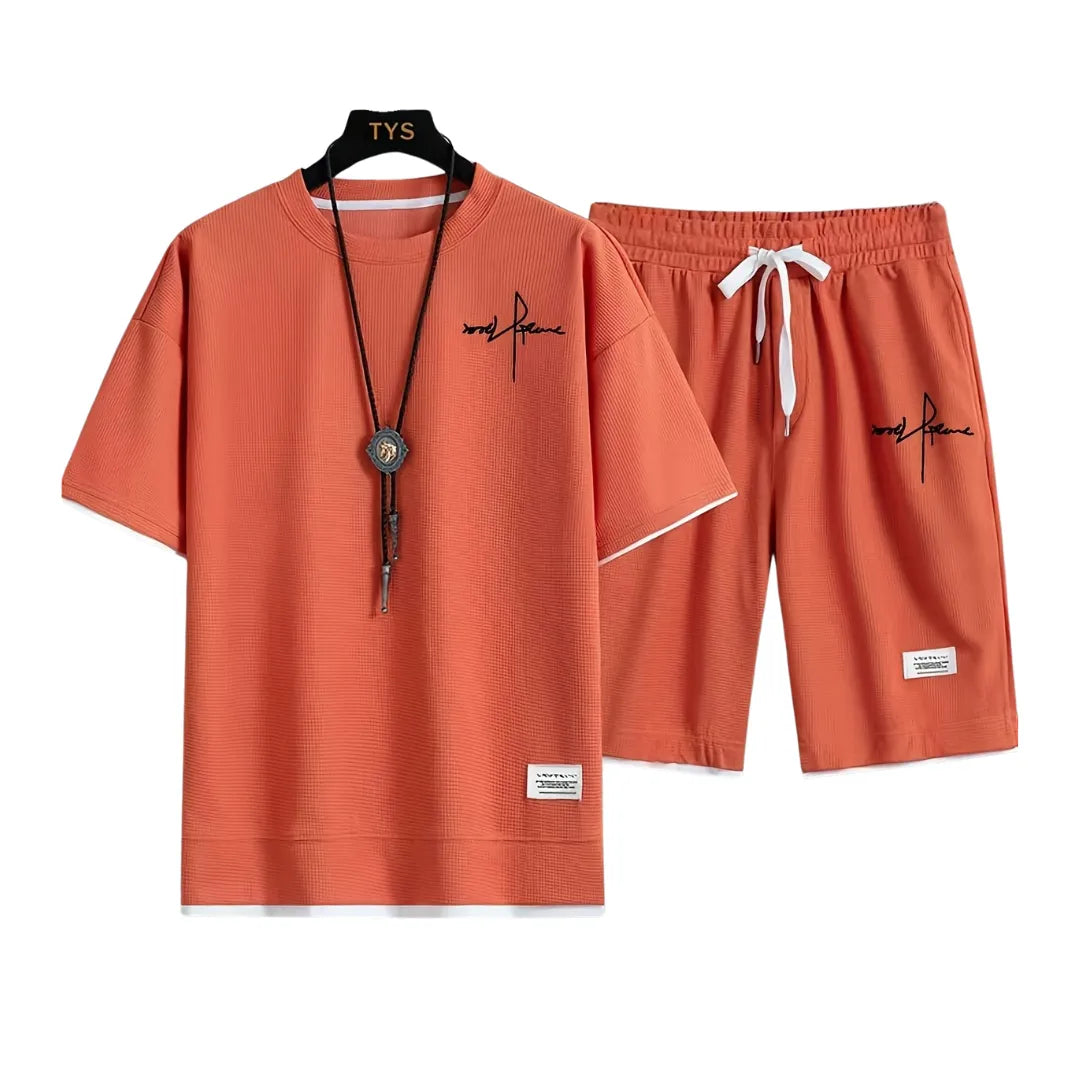 Heren Zomerset met Print en T-Shirt & Shorts
