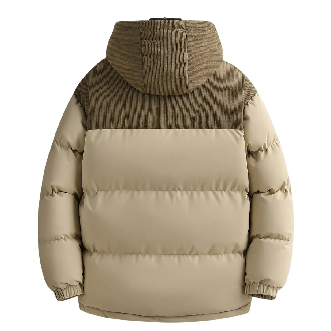Gefütterte Winterjacke für Herren mit abnehmbarer Kapuze