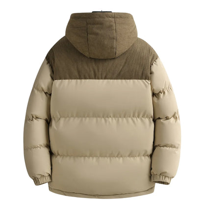 Gefütterte Winterjacke für Herren mit abnehmbarer Kapuze