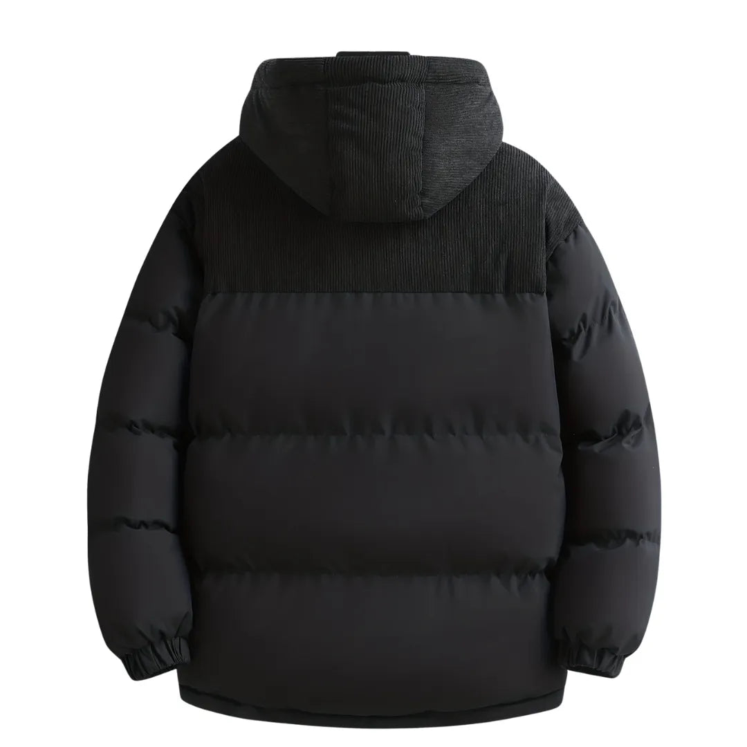 Gefütterte Winterjacke für Herren mit abnehmbarer Kapuze