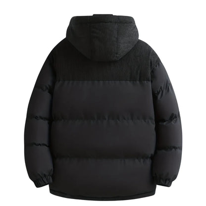 Gefütterte Winterjacke für Herren mit abnehmbarer Kapuze