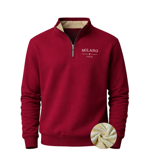 Fleece-Kapuzenpullover für Herren mit kurzem Reißverschluss für den Winter
