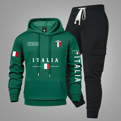 Heren Casual Hoodie & Cargo Joggingbroek Set met Praktische Zakken