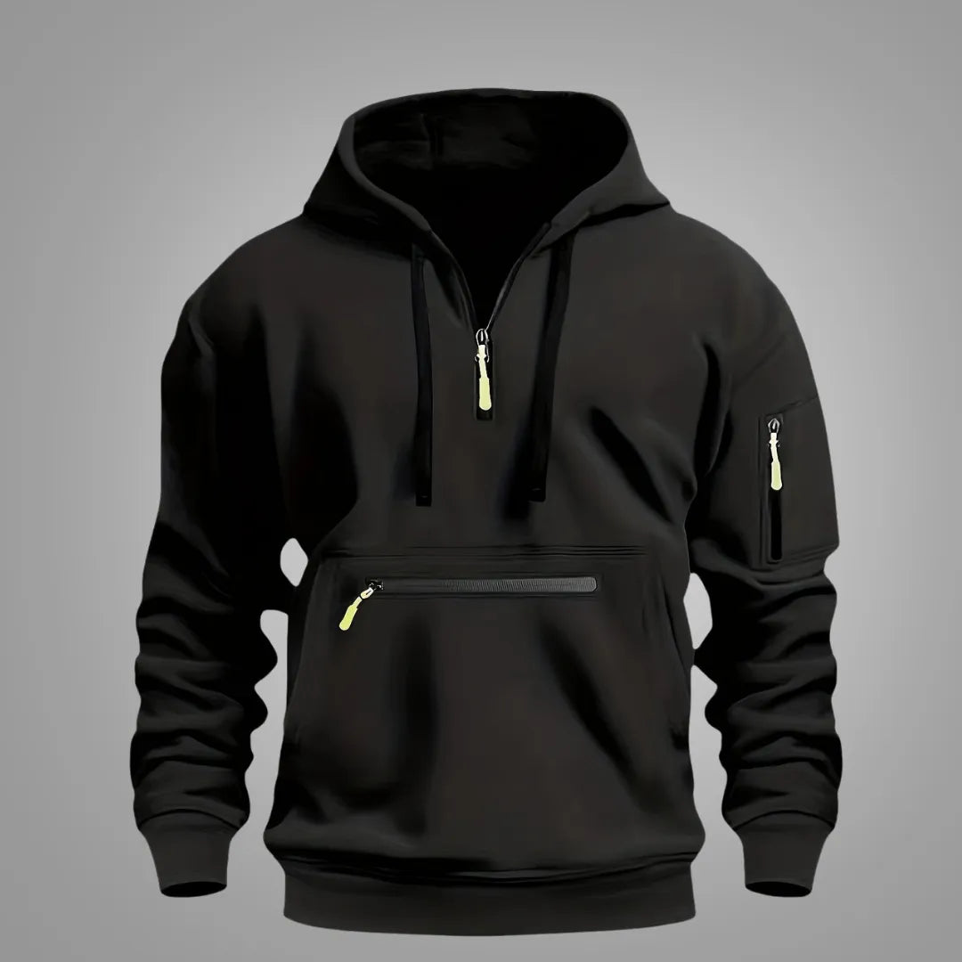 Heren Hoodie met Halve Rits – Casual Sweatshirt met Capuchon
