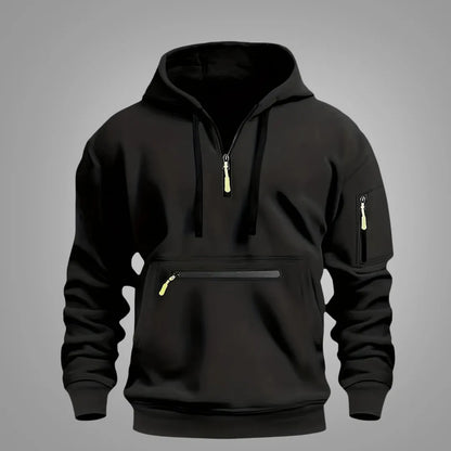 Heren Hoodie met Halve Rits – Casual Sweatshirt met Capuchon