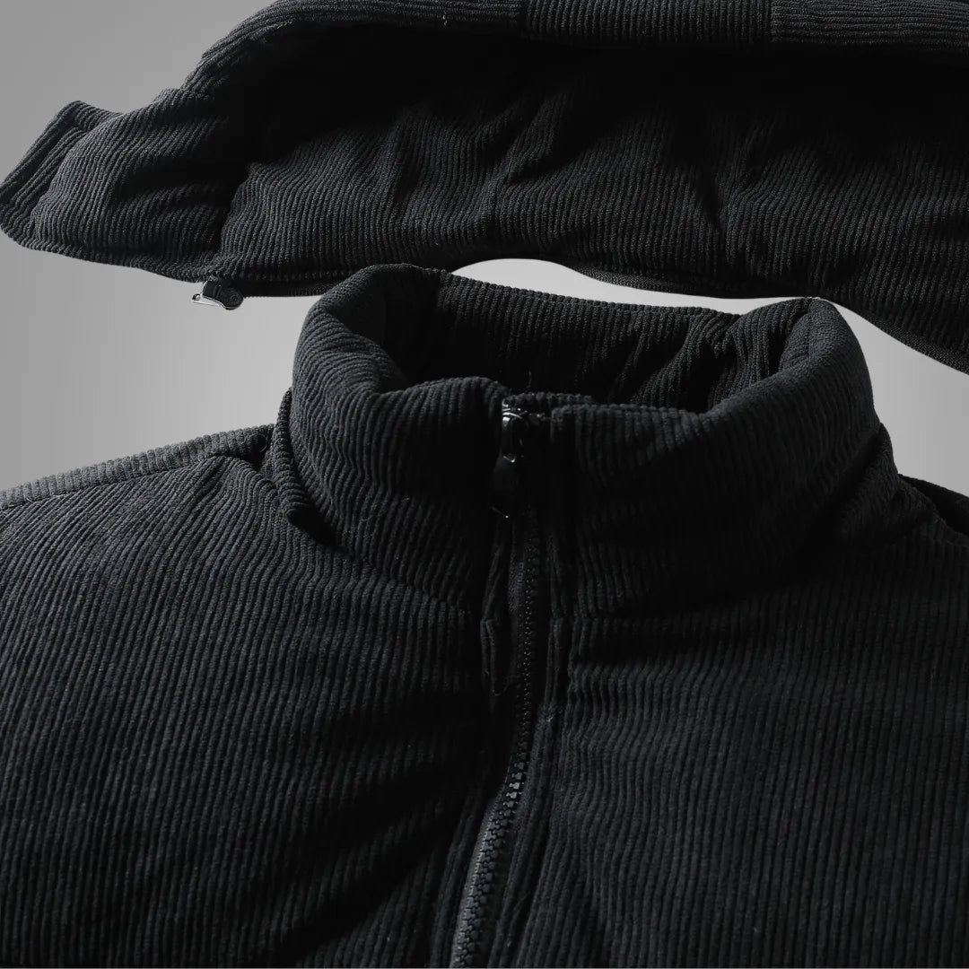 Gefütterte Winterjacke für Herren mit abnehmbarer Kapuze
