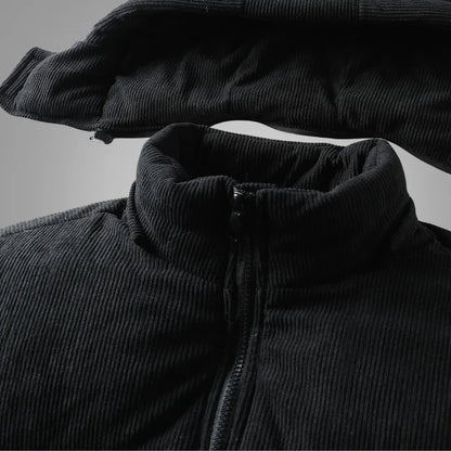 Gefütterte Winterjacke für Herren mit abnehmbarer Kapuze