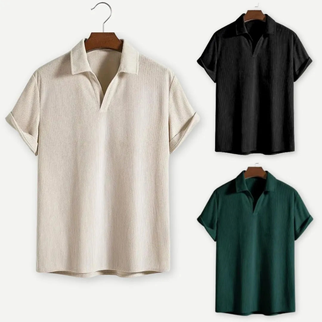 Heren Ribbel Polo met Johnny Kraag