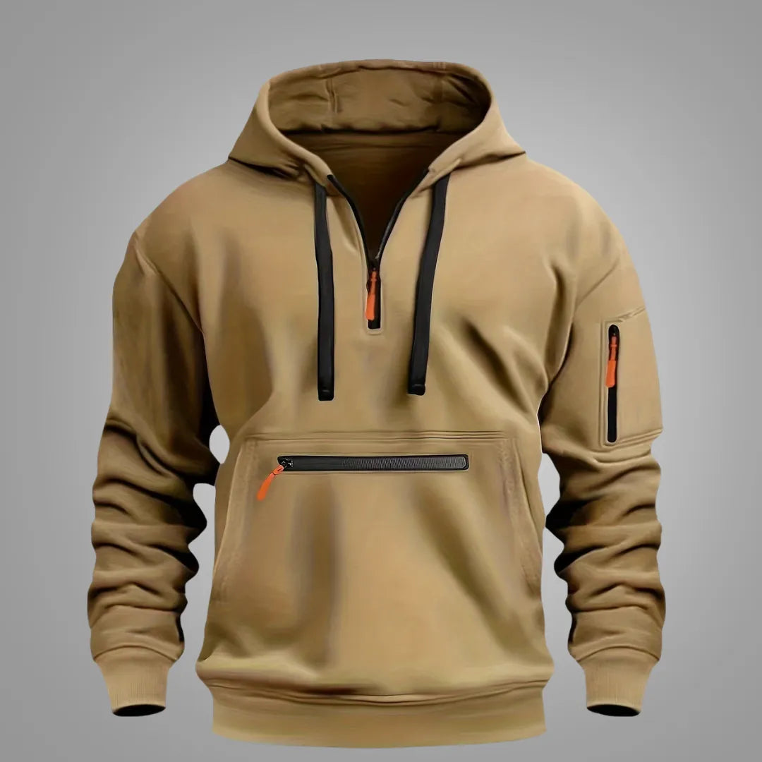 Heren Hoodie met Halve Rits – Casual Sweatshirt met Capuchon