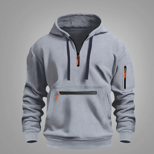 Heren Hoodie met Halve Rits – Casual Sweatshirt met Capuchon