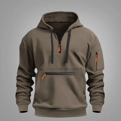 Heren Hoodie met Halve Rits – Casual Sweatshirt met Capuchon