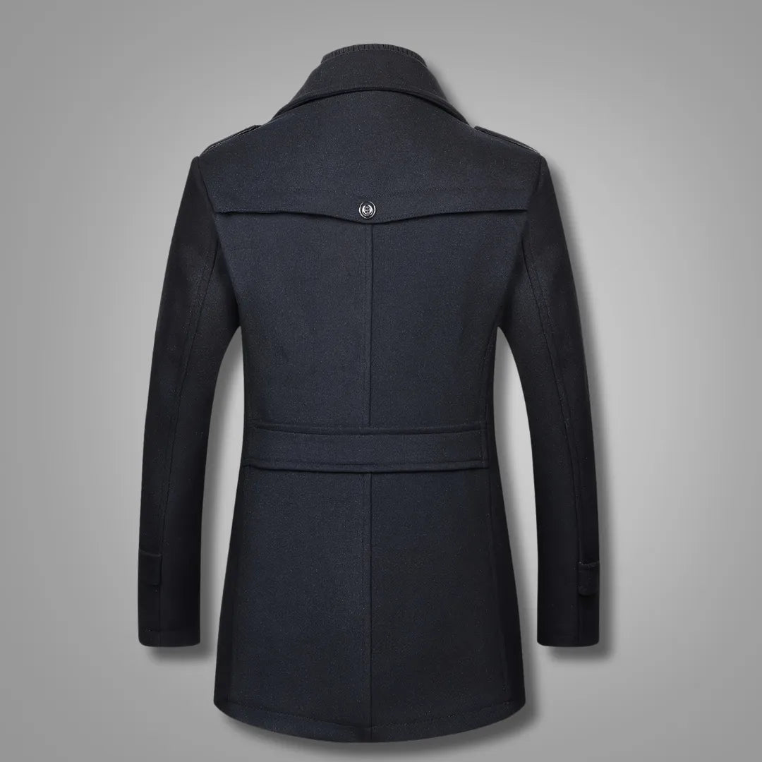 Heren Tweed Winterjas met Dubbele Kraag