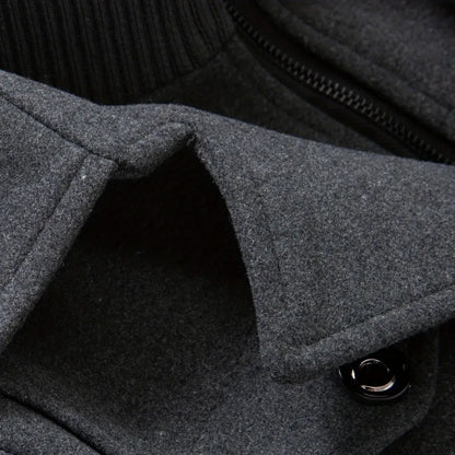 Heren Tweed Winterjas met Dubbele Kraag