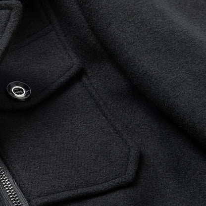 Heren Tweed Winterjas met Dubbele Kraag