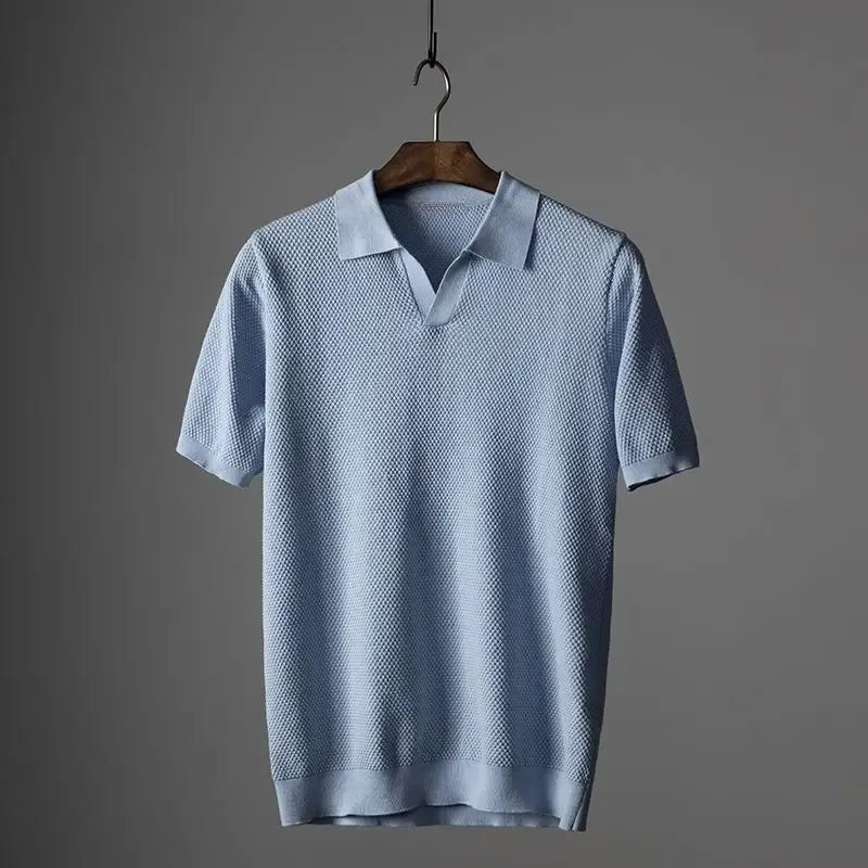 Heren Poloshirt met Gebreide Kraag