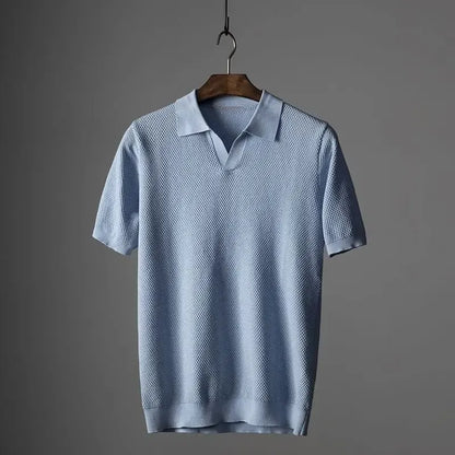 Heren Poloshirt met Gebreide Kraag