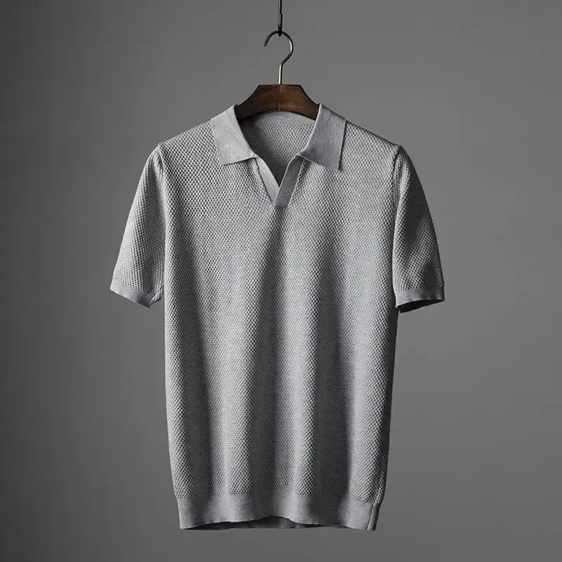 Heren Poloshirt met Gebreide Kraag