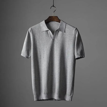 Heren Poloshirt met Gebreide Kraag