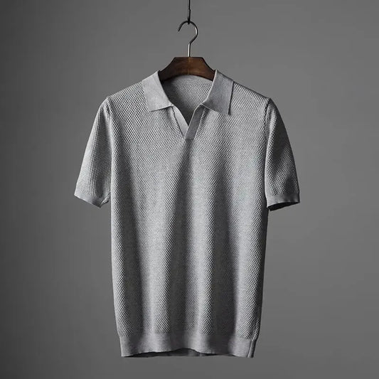 Heren Poloshirt met Gebreide Kraag