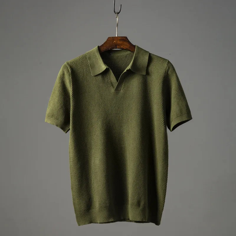 Heren Poloshirt met Gebreide Kraag