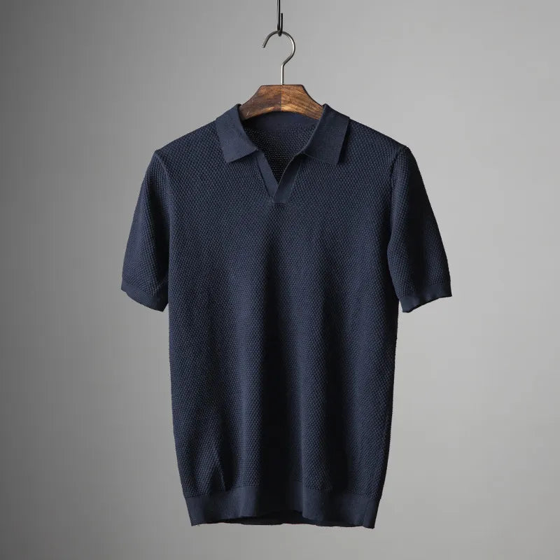 Heren Poloshirt met Gebreide Kraag