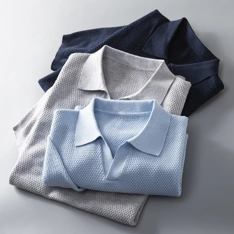 Heren Poloshirt met Gebreide Kraag
