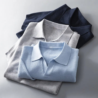 Heren Poloshirt met Gebreide Kraag