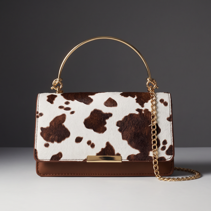 Clarissa Cowprint Clutch Bag