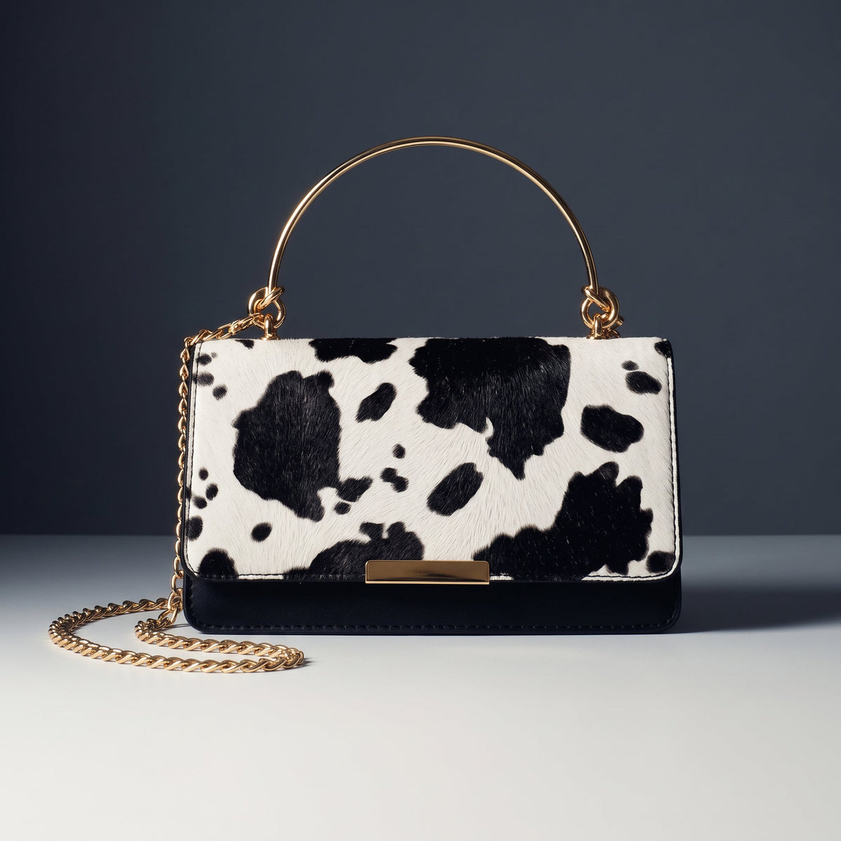 Clarissa Cowprint Clutch Bag