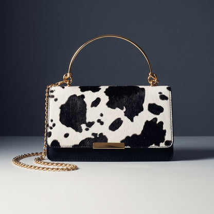 Clarissa Cowprint Clutch Bag